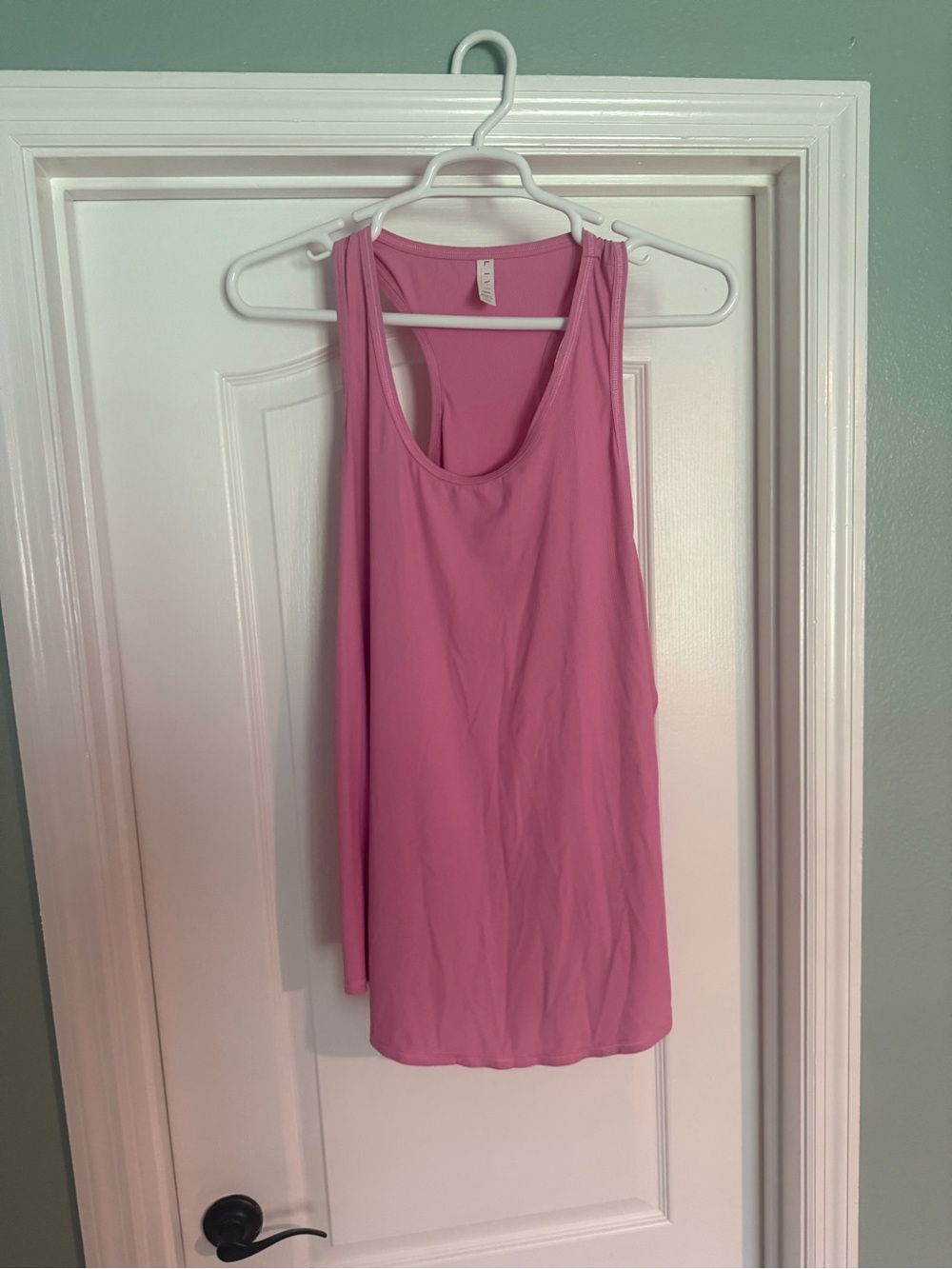 Women's Pink ribbed wicking Racerback Tank Top